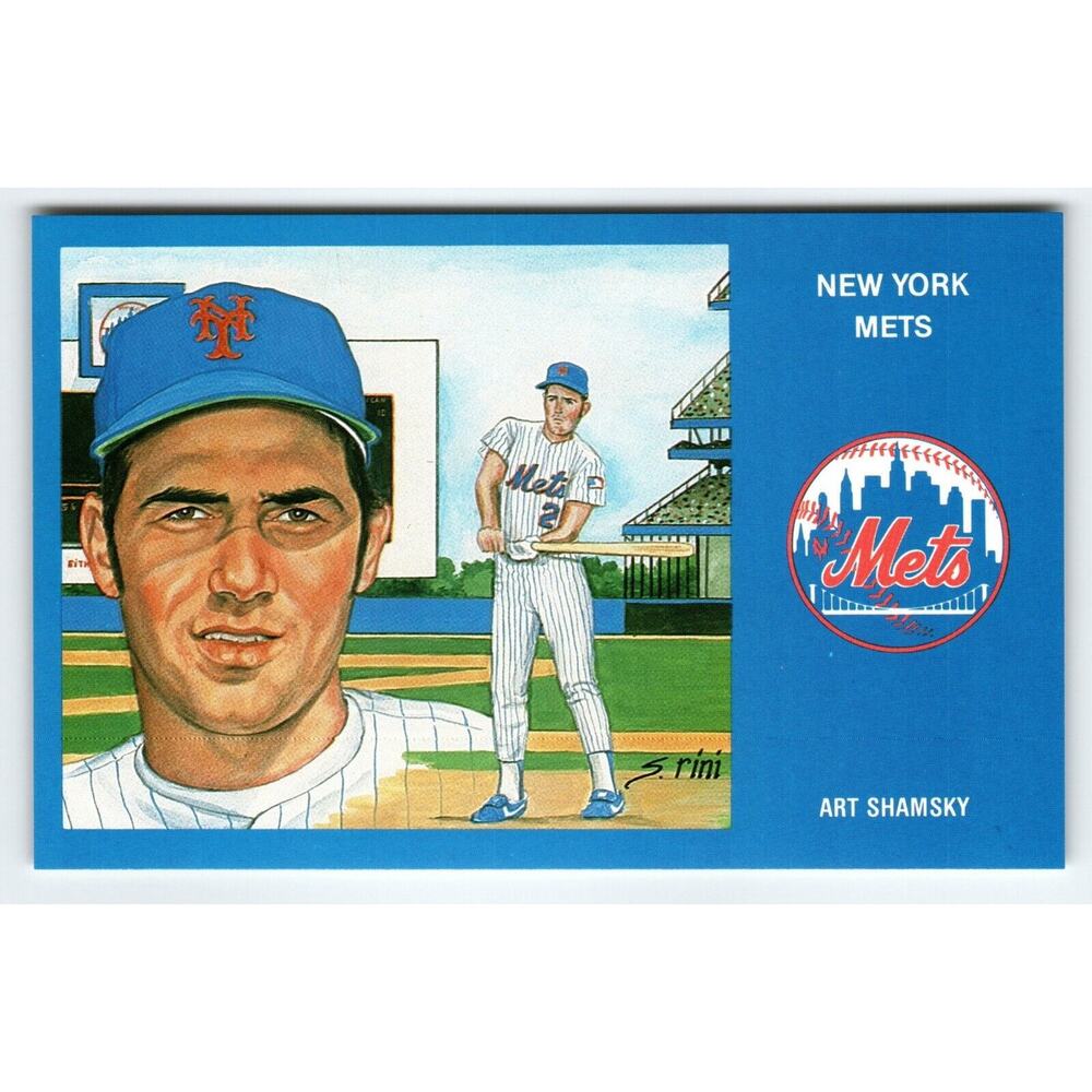 1969 NY Mets Baseball Postcard Susan Rini Art Shamsky Unused Limited Edition